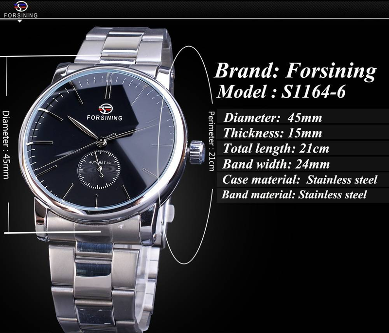 OLEVS Classic Simple Design Mens Mechanical Watch Business Watches Automatic Watches Stainless Steel Wrist Watch_voghion.com