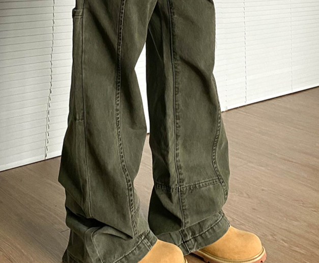 Abbigliamento da donna retrò tridimensionale lavato tuta per le donne tuta larga impilata per uomini e donne_voghion.com