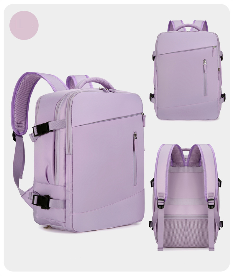 Men’s Bags Expandable Backpack Double Back Travel Luggage Bag Large Capacity Shoe Compartment Multi Function Computer Bag_voghion.com