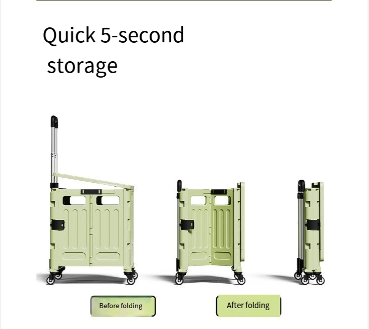 Carrello della spesa pieghevole per uso domestico, piccolo carrello per l'acquisto di generi alimentari, piccolo carrello per il ritiro, carrello portatile a mano, carrello leggero_voghion.com
