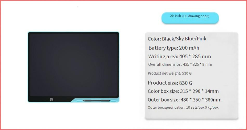 Magnetic Drawing Board For Kids - 13"/16"/20" LCD Writing Tablet, Rechargeable Doodle Board With Color Screen, Erasable Sketch Pad For Children_voghion.com