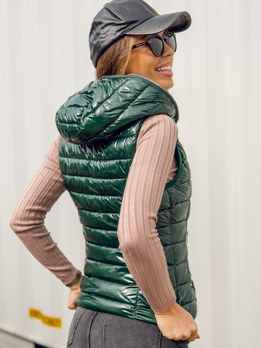 Gilet polaire chaud à capuche pour femme – Gilet matelassé léger pour l'automne et l'hiver, coupe ajustée, style ethnique, décontracté_voghion.com