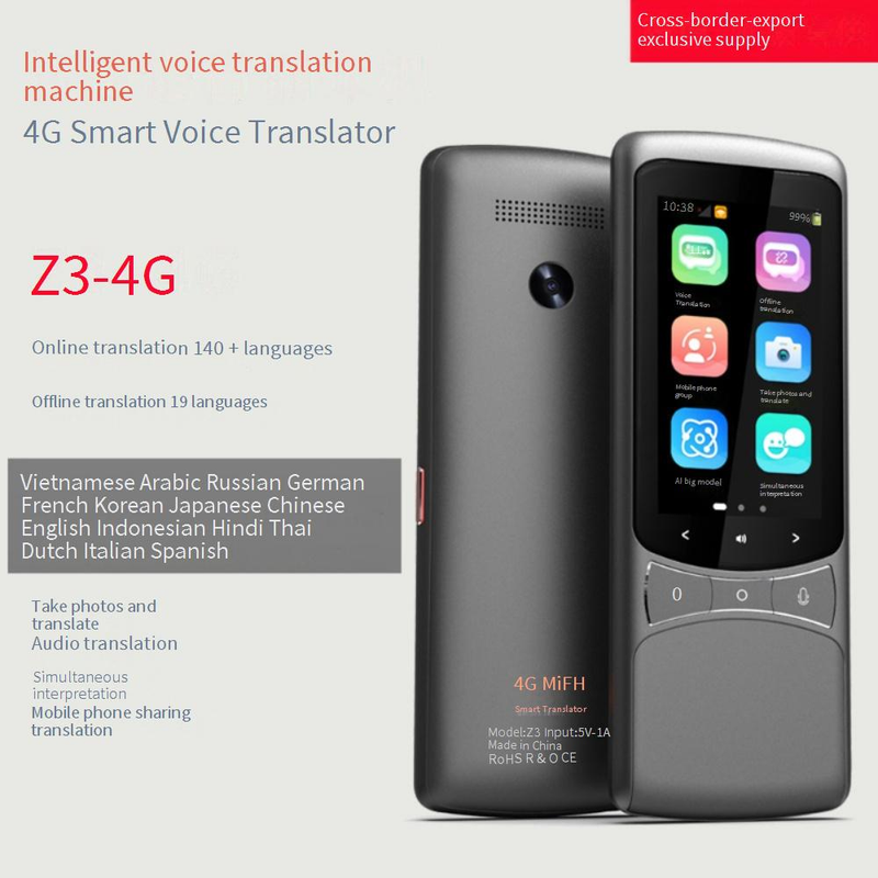 4G Smart Voice Translator Device – Offline Translation For Vietnamese, Arabic, Russian | Multi-Language Support | Portable & Touchscreen_voghion.com