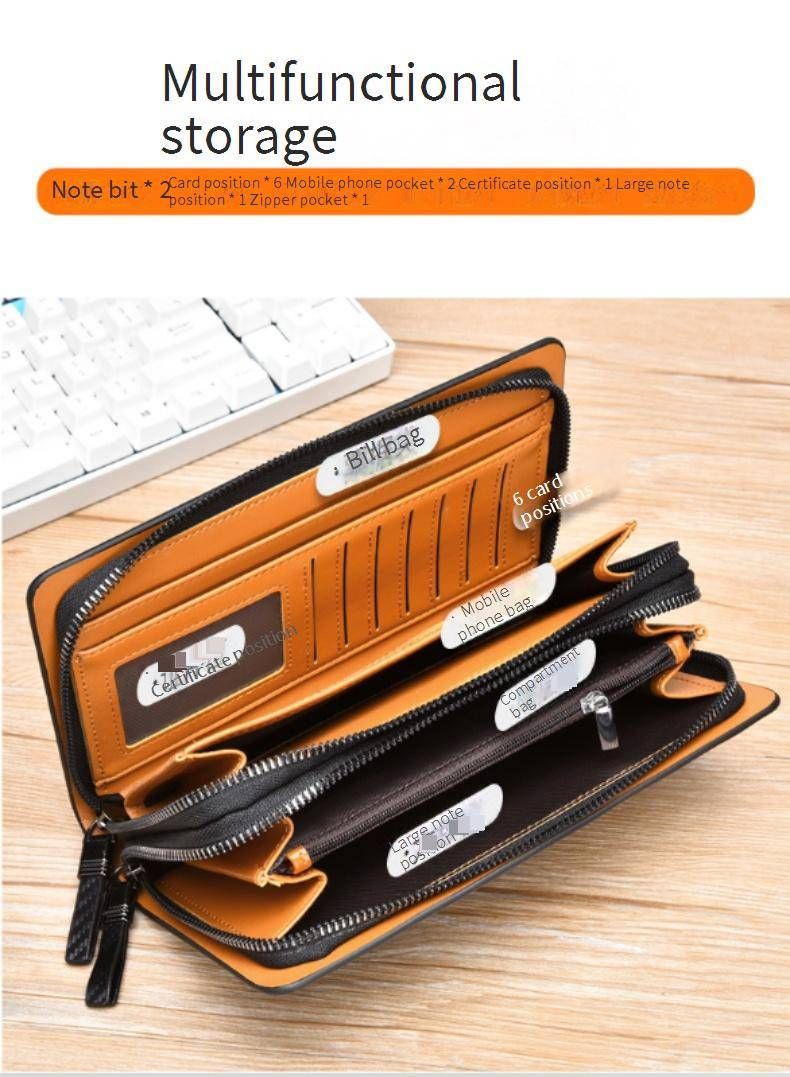 Borse da uomo AIKS KANGAROO Borsa con doppio manico in fibra di carbonio antidemagnetica con protezione RFID Borsa per cellulare Portafoglio_voghion.com