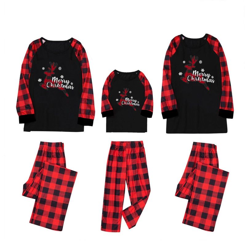 Christmas Parent-child Clothing Long Sleeved Long Pants Checkered Printed Home Clothes Christmas Home Clothes Parent-child Clothing Set --Men's Style_voghion.com