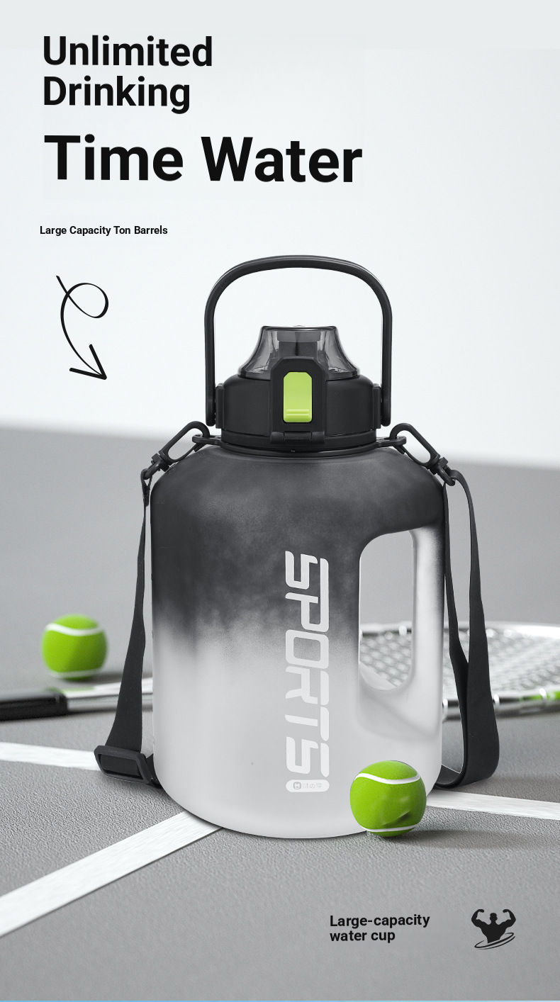 Tazza d'acqua di grande capacità, per uomo e donna, portatile, per sport, fitness, pancia, Dundong, secchio, tazza spaziale in plastica_voghion.com