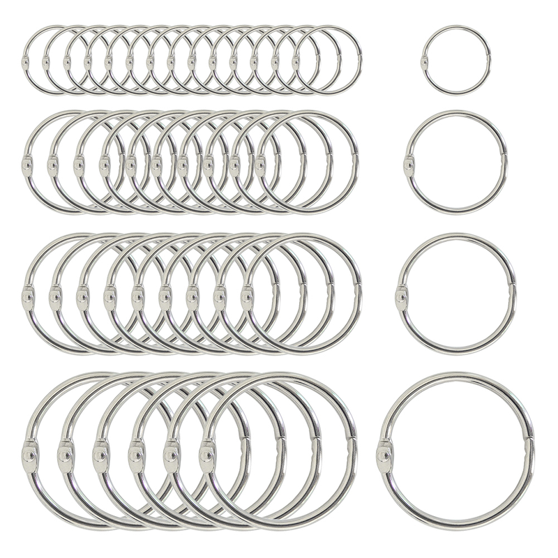 15/30pcs 20-88mm Loose Leaf Book Binder Hinge Snap O Ring Locking Keychain Metal Craft Parts 20 25 30 38 45 50 55 70 88mm_voghion.com