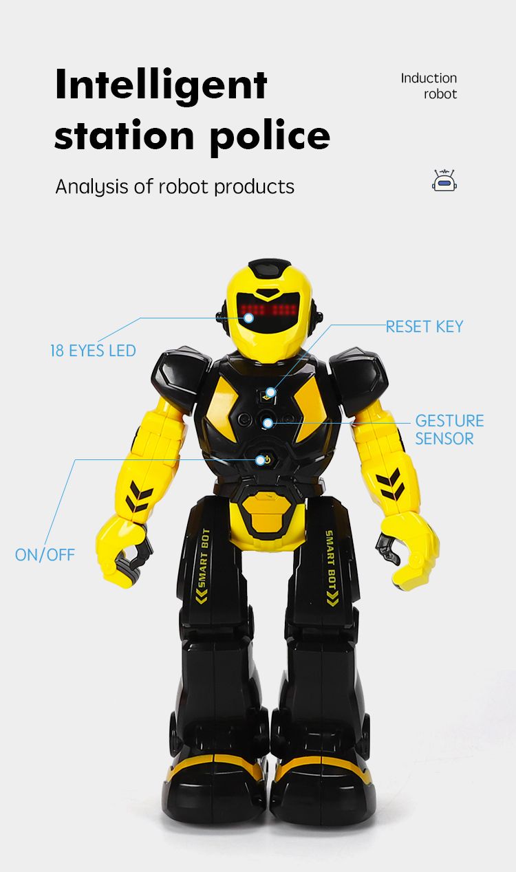 RoboCop - Robot inteligente de educación temprana, eléctrico, canta, con detección infrarroja, juguete de control remoto para niños_voghion.com