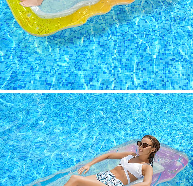 Inflatable Pool Lounge Chair With Armrests & Mesh Seat - Floating Water Hammock For Swimming Beach & Lake (Quick-Dry Heavy-Duty PVC Portable Design)_voghion.com