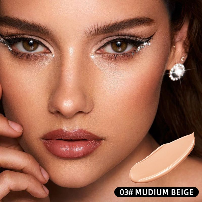 Fond de teint visage New Press Foundation Anti-cernes waterproof et anti-transpiration Anti-cernes Soft Focus Anti-sébum Longue tenue_voghion.com