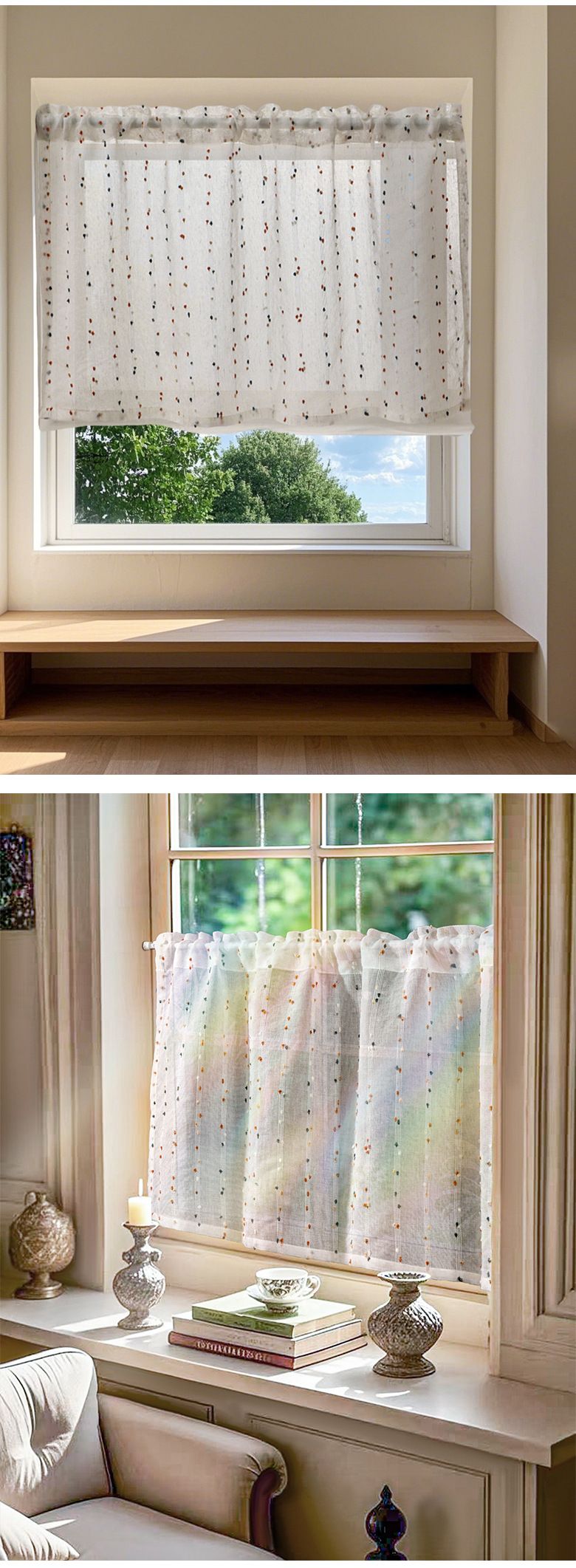Literary Retro Ins Style Door Curtain Linen Short Curtain Coffee Curtain Sugar Bean Small Fresh New Gauze Curtain Cute Style_voghion.com