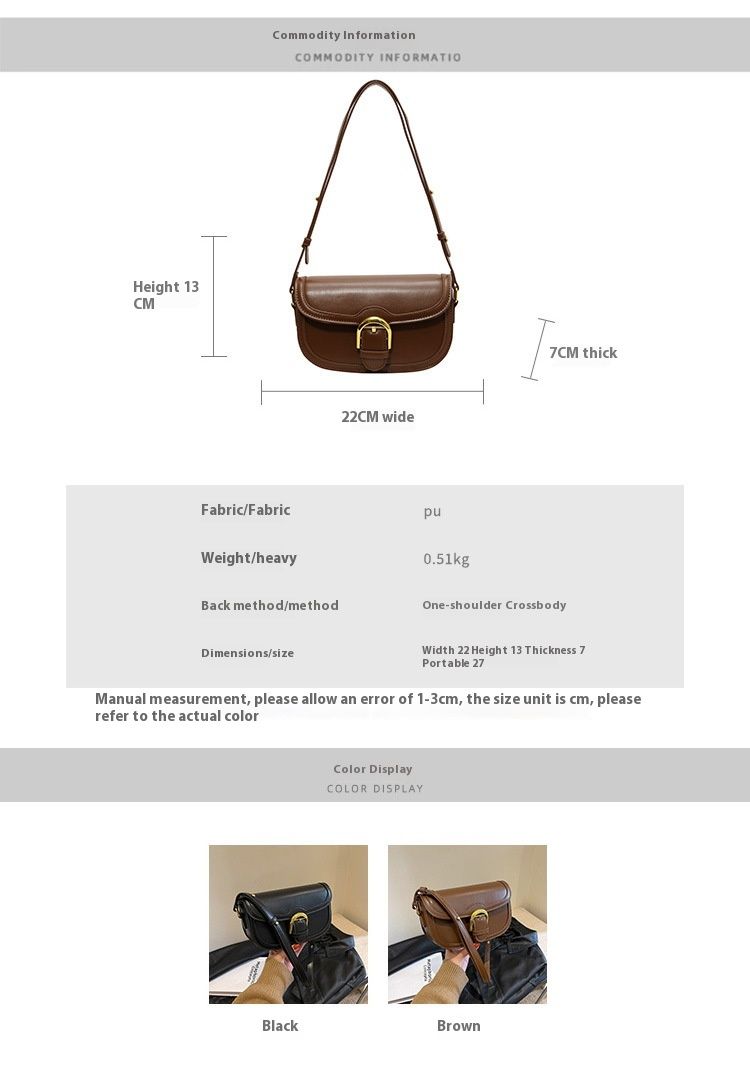 Retro High-End-Modetasche für Damen Neue vielseitige Satteltasche zum Pendeln Beliebte einfache lässige Umhängetasche_voghion.com