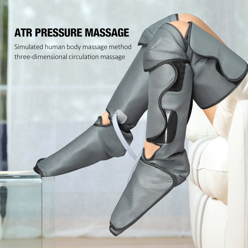 Masajeador eléctrico de presión de aire para piernas, 360°, cobertura total, compresa caliente, masaje para circulación sanguínea, relajación muscular de pantorrillas y pies_voghion.com