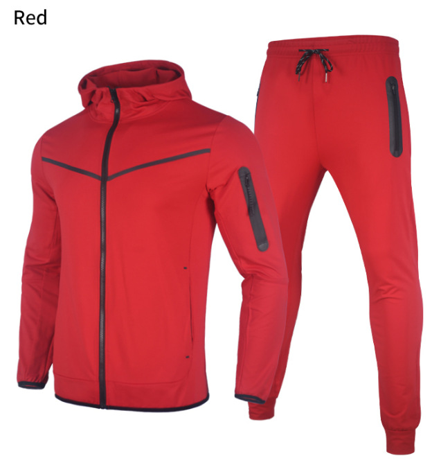 2024 roupas esportivas casuais da moda masculinas podem ser personalizadas com conjunto de calças e jaqueta de cardigã com capuz primavera e outono_voghion.com