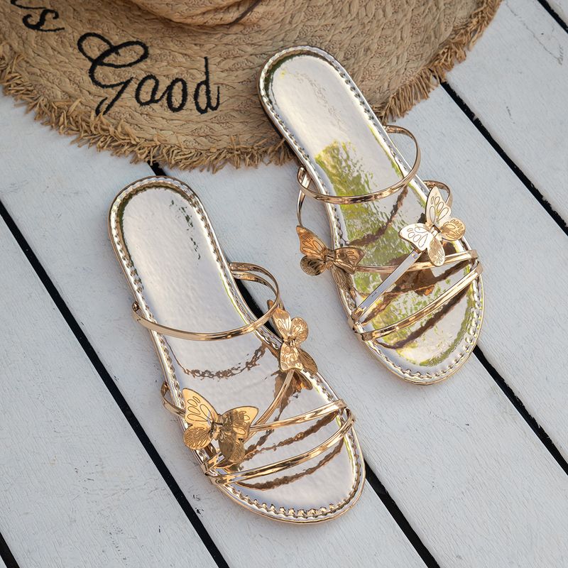 large size women's flat casual sandals temu bow solid color women's slippers_voghion.com