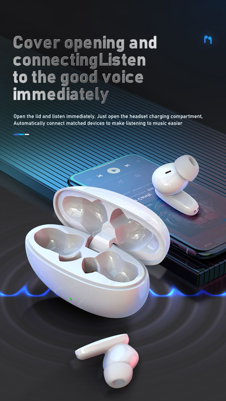 S90 Auricolare Bluetooth wireless in-ear Suono stereo Batteria a lunga durata Alta qualità del suono Auricolare wireless sportivo Bluetooth 5.3_voghion.com