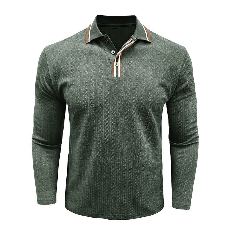 Polo da uomo a maniche lunghe in lana per l'autunno e l'inverno_voghion.com