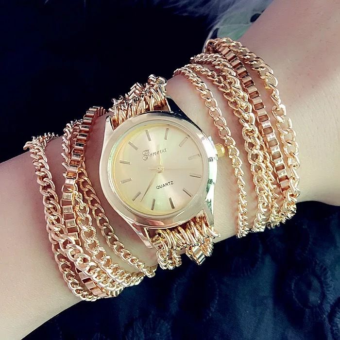 Reloj de moda estilo cadena ginebrina para mujer, con pulsera larga, 2019_voghion.com