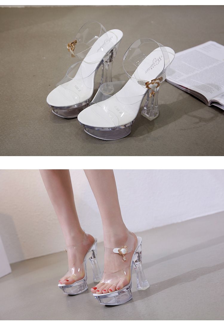 Damen-Hausschuhe mit Kristallabsatz, dicker Boden, rutschfest, wasserdicht, Sommersandalen, lässiger Stil, PVC-Material, Erwachsenengröße_voghion.com