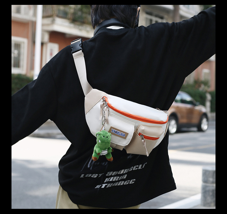 Autumn and winter new men's chest bag, color-blocked fashion student lightweight crossbody bag, Ruiying outdoor sports belt bag_voghion.com