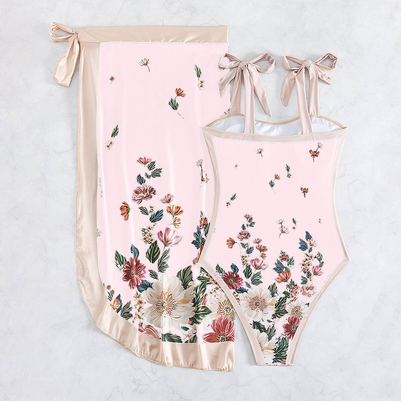 Europejski i amerykański konserwatywny strój kąpielowy jednoczęściowy, szyfonowa spódnica, dwuczęściowy swobodny brzuch zakrywający damski strój kąpielowy_voghion.com