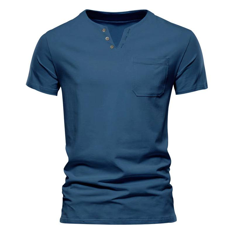 Heißer Sommer Neue männer Casual T-shirt V-ausschnitt Mode Schlanke männer Kurzarm Top_voghion.com