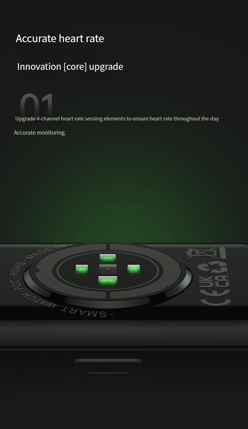 Inteligentne zegarki Baiyimei P121 1,57-calowy inteligentny zegarek z pomiarem tętna, monitorowaniem poziomu tlenu we krwi, sportowym zegarkiem Bluetooth i funkcją połączeń telefonicznych_voghion.com