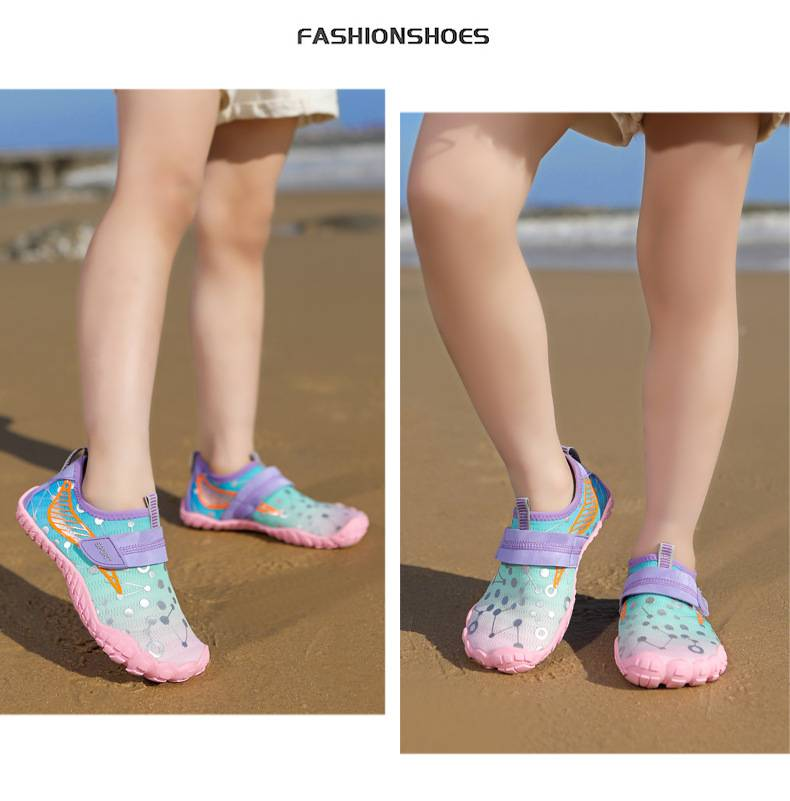 Scarpe da acqua per bambini a piedi nudi - Calzini antiscivolo ad asciugatura rapida per spiaggia, piscina e giochi all'aperto | Leggeri e traspiranti con chiusura a strappo_voghion.com