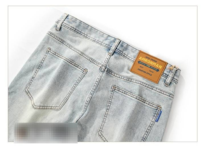 Men’s Light Blue Denim Shorts – Stretch Comfort, Casual Luxury, Summer Essential (28-38)_voghion.com
