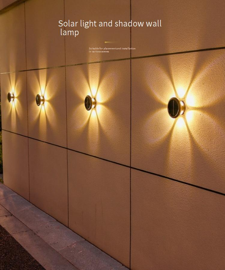 Solar-Wandleuchte für den Außenbereich, Gartendekoration, LED-Solarleuchte für Terrasse, Hof, Weg, wasserdicht IP65, Warmweiß/Kaltweiß_voghion.com