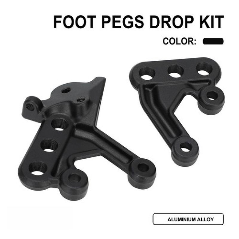 Motorcycle Foot Peg Brackets - Universal Aluminum Alloy Replacement Parts For Custom Bike Modifications (Black, 12x12x5cm)_voghion.com