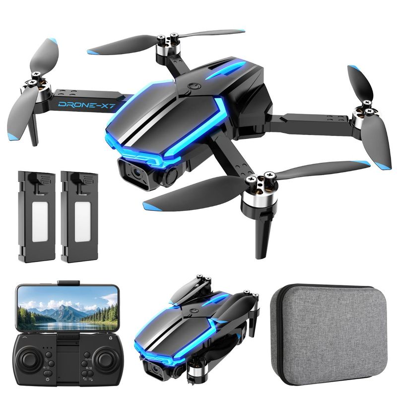 X7 Drone, HD Dual Cameras, Dual Batteries, APP WIFI-FPV, One-key Takeoff, 360° Roll, Intelligent Obstacle Avoidance, Gifts For Boys And Girls_voghion.com