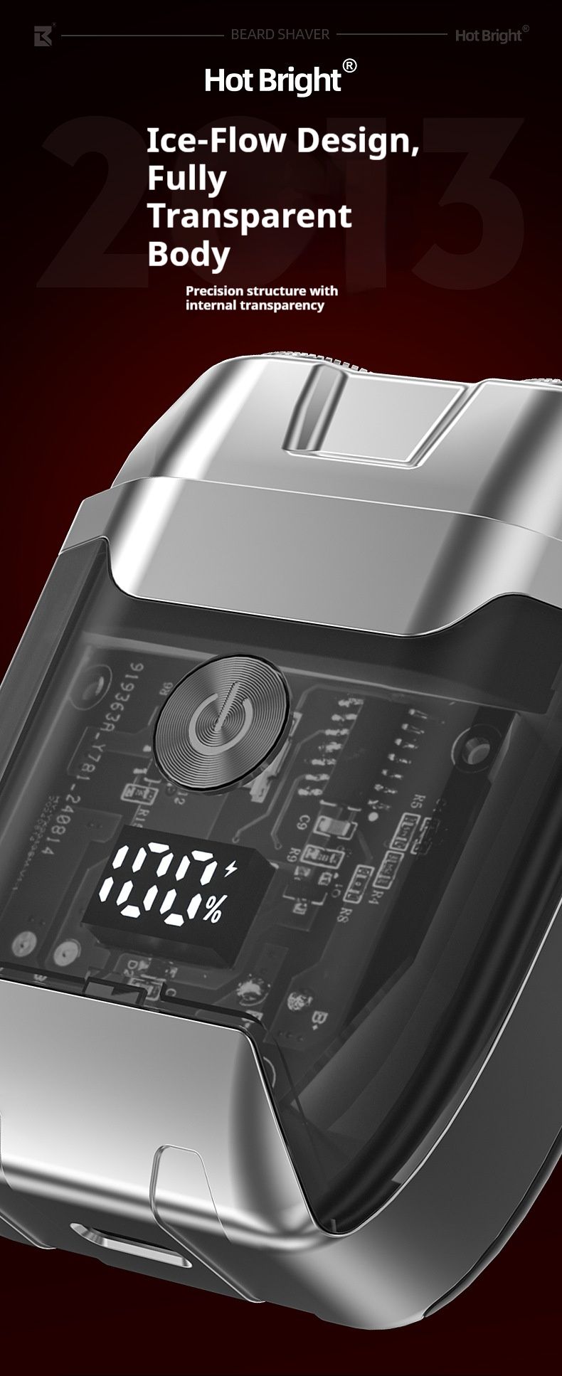 Mini-Elektrorasierer – Doppelte schwebende Scherköpfe, USB-C-Schnellladung, 60 Minuten Laufzeit, IPX7-wasserdicht für Reisen und Auto (Rauchschwarz/Orange)_voghion.com
