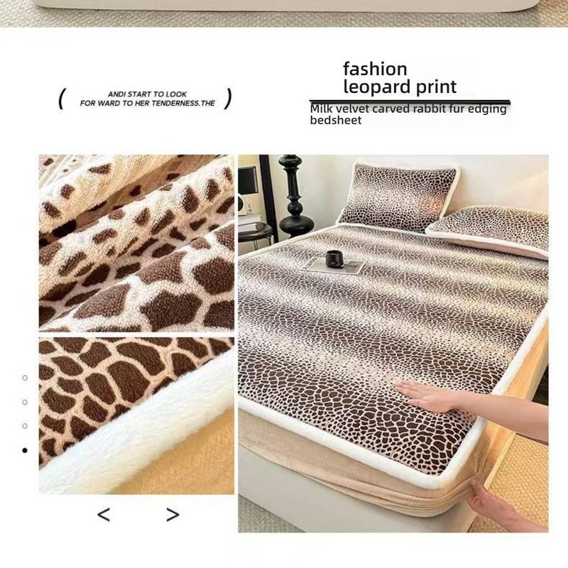 Premium Milk Fleece Fitted Sheet With 3D Carved Patterns – 360° Full Wrap, Anti-Static & Hypoallergenic For Ultimate Comfort_voghion.com