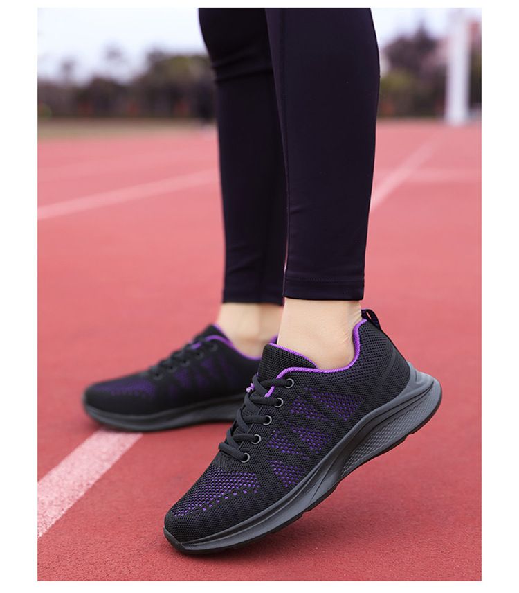 Comfortable all black 2024 spring/summer mesh breathable sports women's soft sole running casual work shoes_voghion.com