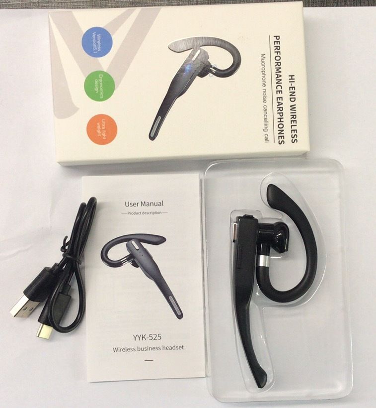 Bluetooth Headphones New Single Ear Hanging Ear Type Business Bluetooth Headset Digital Display 5.3 Call Noise Reduction YYK525 Long Battery Life_voghion.com