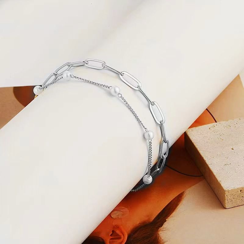 Bohemian Style Double Layer Pearl Fashion High-end Simple Design Gold Beaded Bracelet_voghion.com