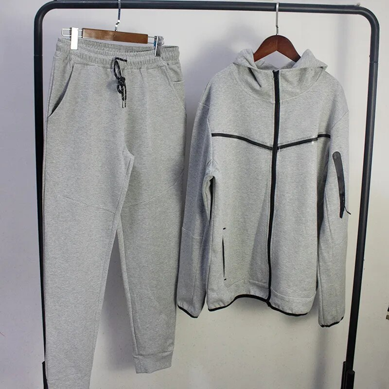 Men's Track Suits Thick Cotton Tech Sweatsuit Jogging Suit Unisex Custom Embroidery Sweatpants And Hoodie Set_voghion.com