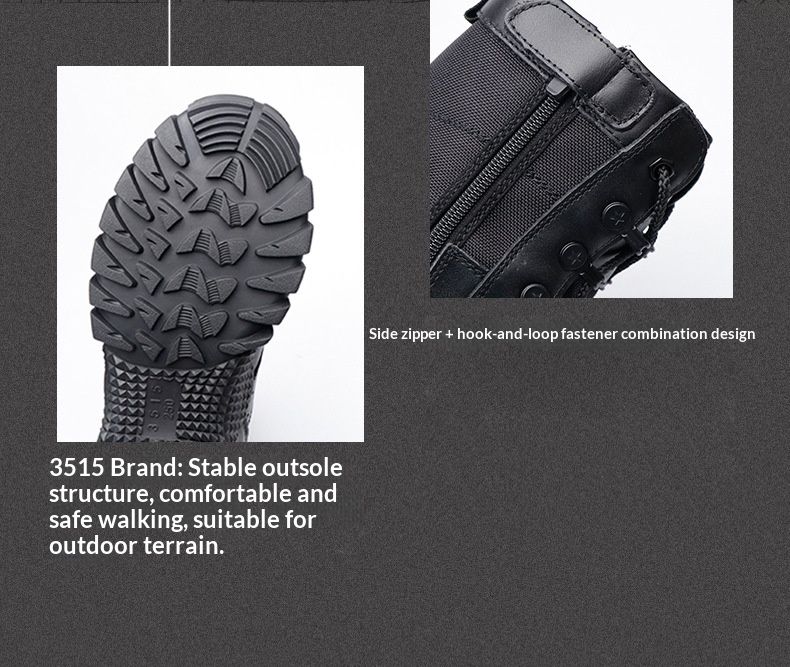 Chaussures de randonnée WalkPrime Jihua 3515 Special pour hommes, fermeture éclair latérale, en cuir véritable, bottes de protection pour l'extérieur_voghion.com