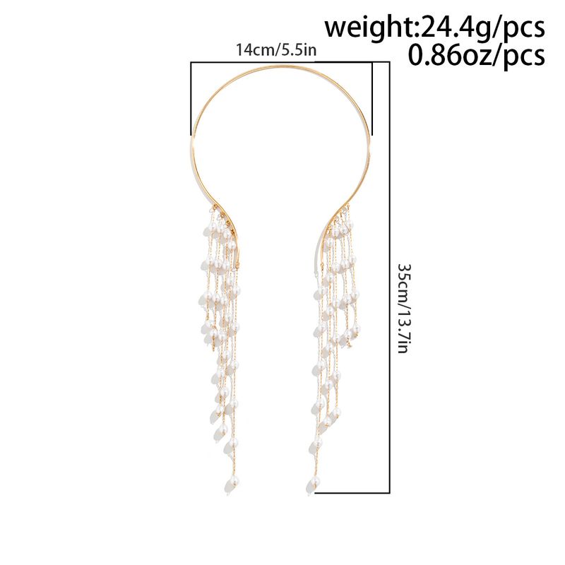 Personalisierte Halskette mit Anhänger aus Imitationsperlen im kühlen Stil und Quastenverschluss_voghion.com