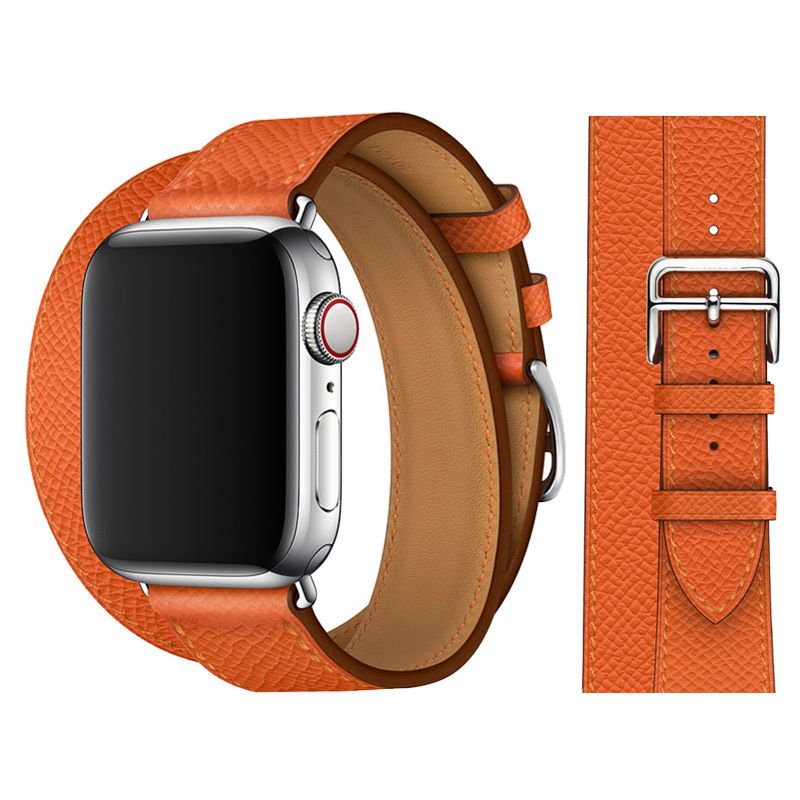 Vendita calda Adatto per iWatch7 Doppio Loop iWatch 8654SE Cinturino in pelle a blocchi di colore contrastanti | Moda, tendenza_voghion.com