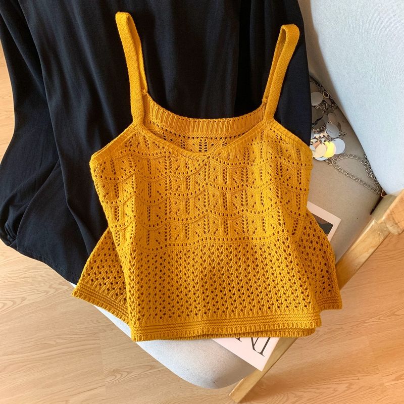 Completo da donna con gilet in maglia e camicia a maniche lunghe in stile coreano – Completo autunnale a due pezzi (S-XL, rosso/kaki/giallo)_voghion.com