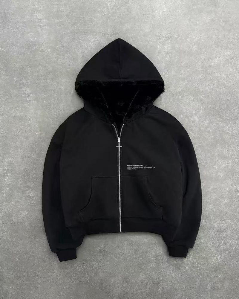 Men's Reversible Zip-Up Hoodie With Leopard Print - Oversized Pullover Sweatshirt For Winter & Fall, Unisex Streetwear_voghion.com