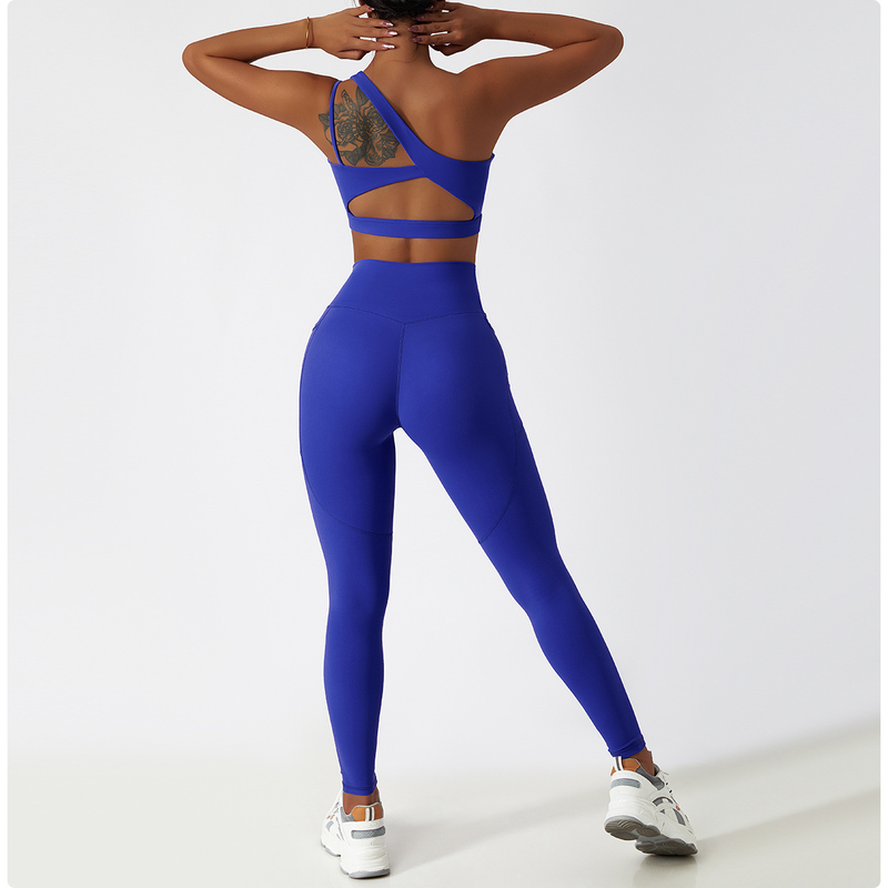 Vêtements pour femmes Pantalon de yoga respirant taille haute pour levage des hanches Portez un pantalon de sport serré avec poche, un pantalon de fitness à séchage rapide_voghion.com