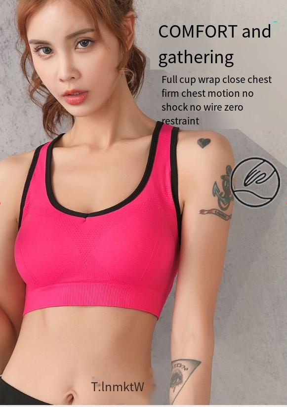 Add oversized hollow vest style bra, autumn small chest yoga running high-intensity shock-absorbing sports bra_voghion.com