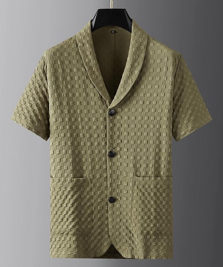 New Summer Short Sleeved Men's Casual Sports Suit Shirts + Pants Middle Aged And Young Men's Full Two Piece Set High End Quality_voghion.com