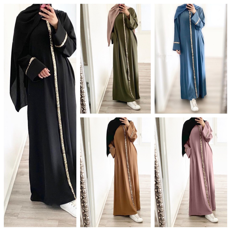 Women's Clothing Robes Spliced sequin Dress Solid Color Chiffon Robe_voghion.com