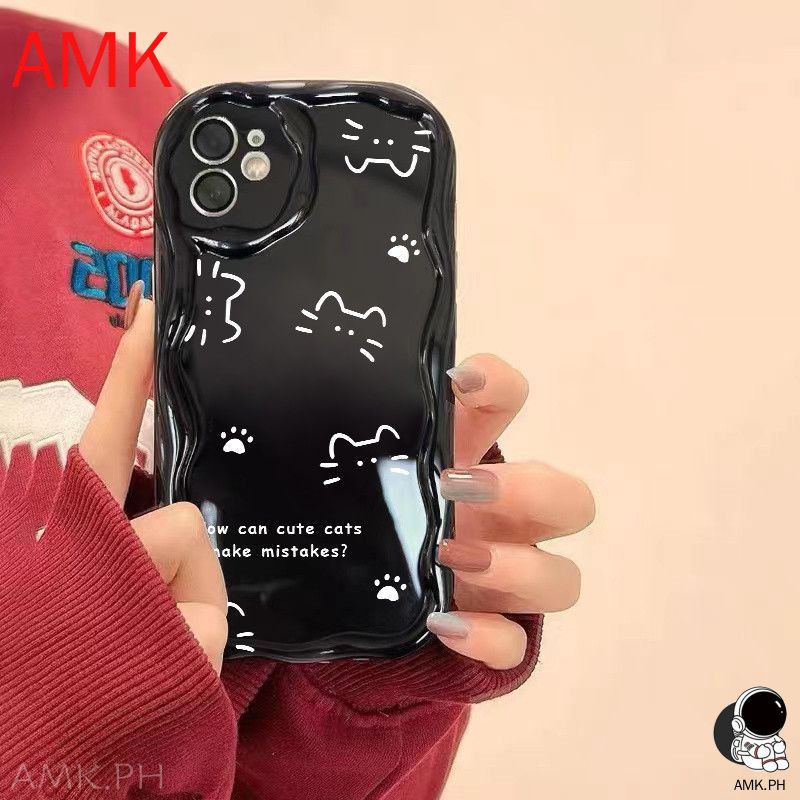 Custodia 3D Wave Samsung S24 S23 S22 S21 Plus Ultra S20 FE A05S A05 A04 A03 A55 A54 A35 M54 M34 M14 Custodia con bracciale in perle di gatto_voghion.com