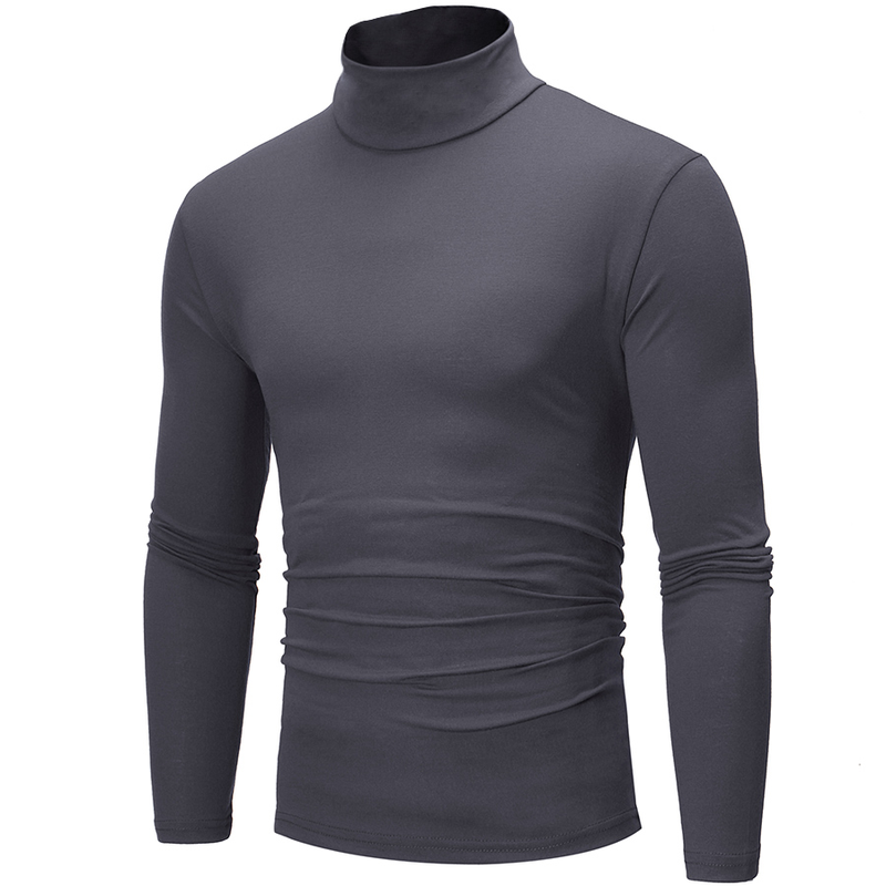 Männer Effenfaarweg Rollkragen T-Shirt Fir Männer Hierscht Fréijoer Casual Laangärm Basis Bottoming Hemd Fir Männer Slim-Fit Tops_voghion.com