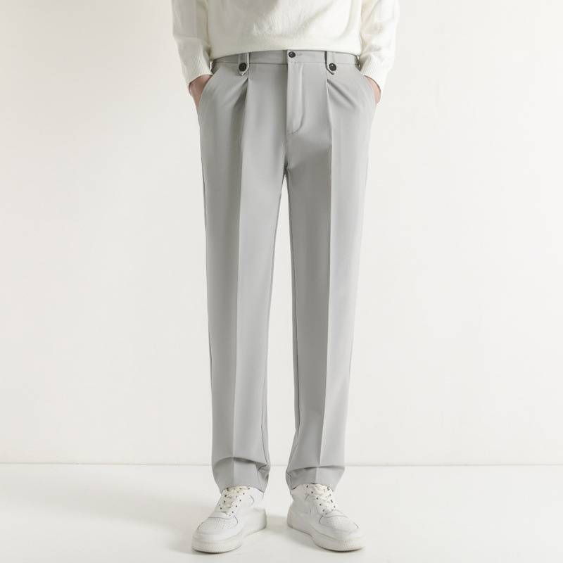 Men's Clothing Black Suit Trousers Men's Business Formal Straight Men's Trousers Drape Free Ironing Casual Suit Trousers Men_voghion.com